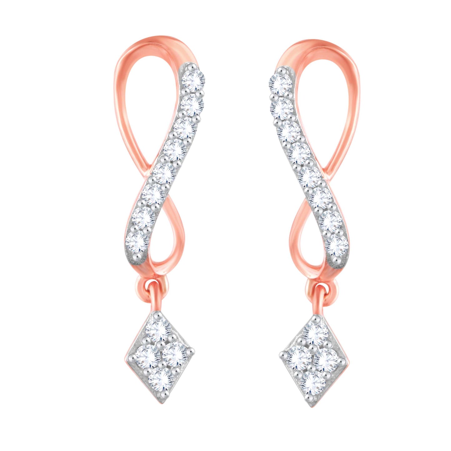 Diamond Earring for her in Rose Gold DER23809