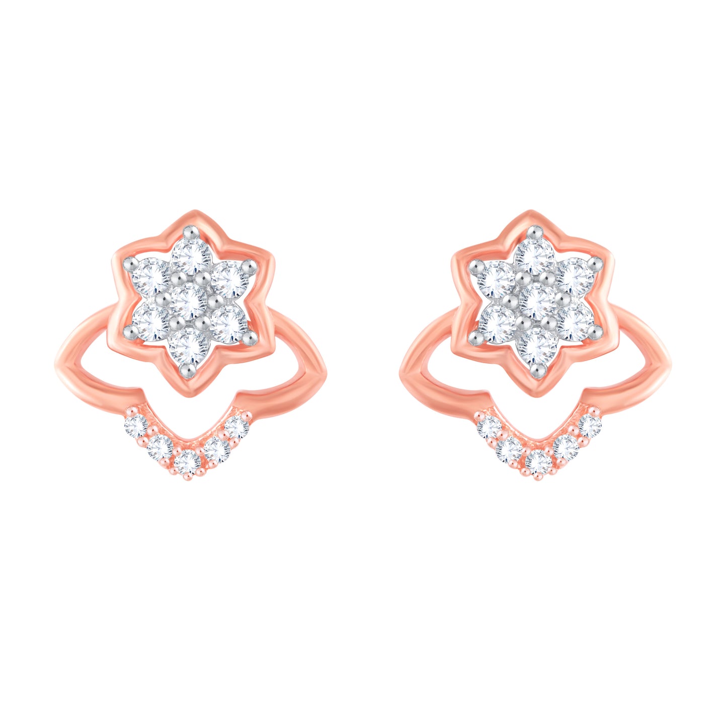 Diamond Earring for her in Rose Gold DER23873