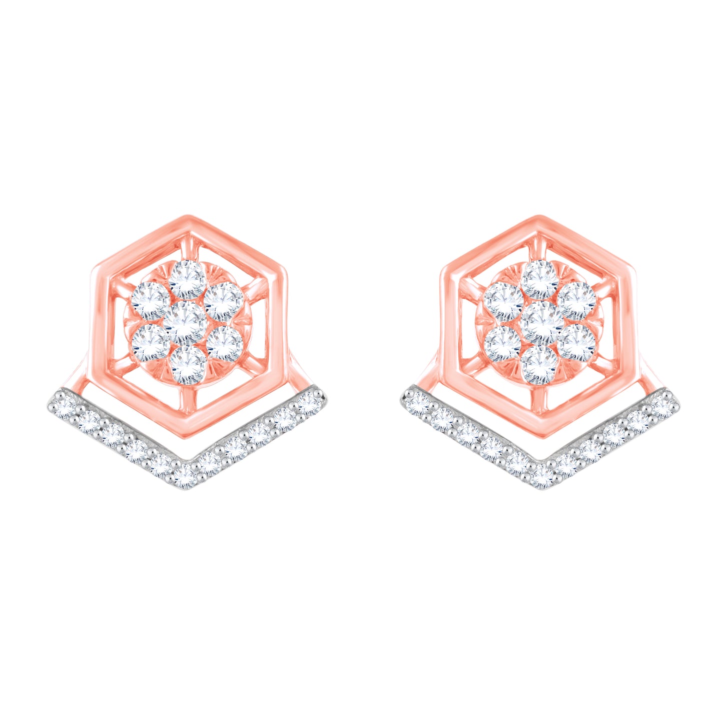 Diamond Earring for her in Rose Gold DER23880