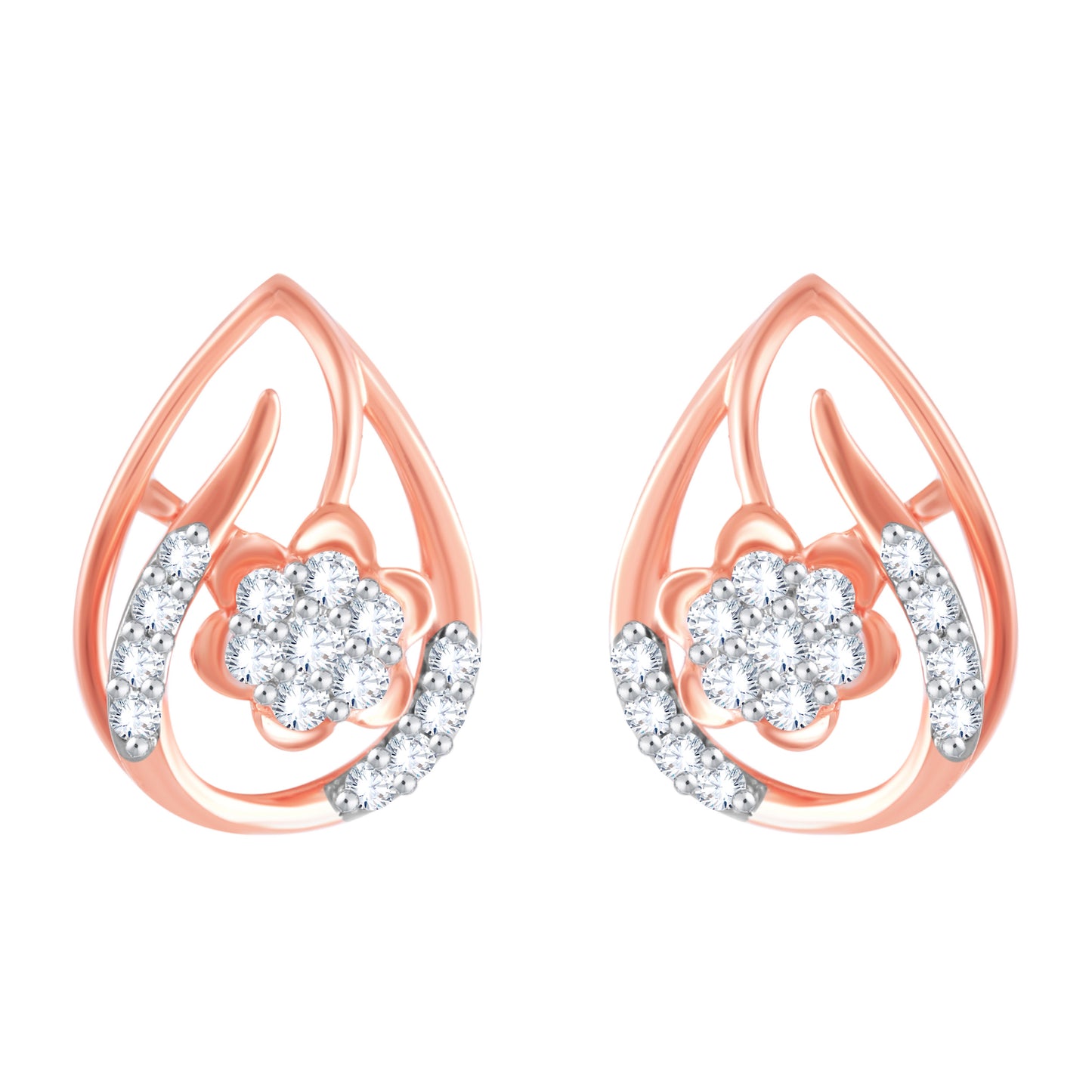 Diamond Earring for her in Rose Gold DPE23016