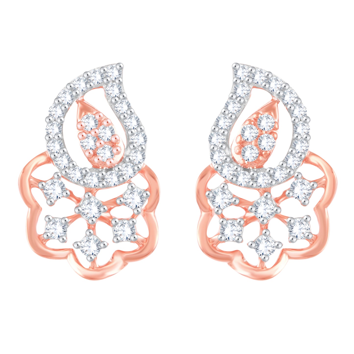 Diamond Earring for her in Rose Gold DPE23031