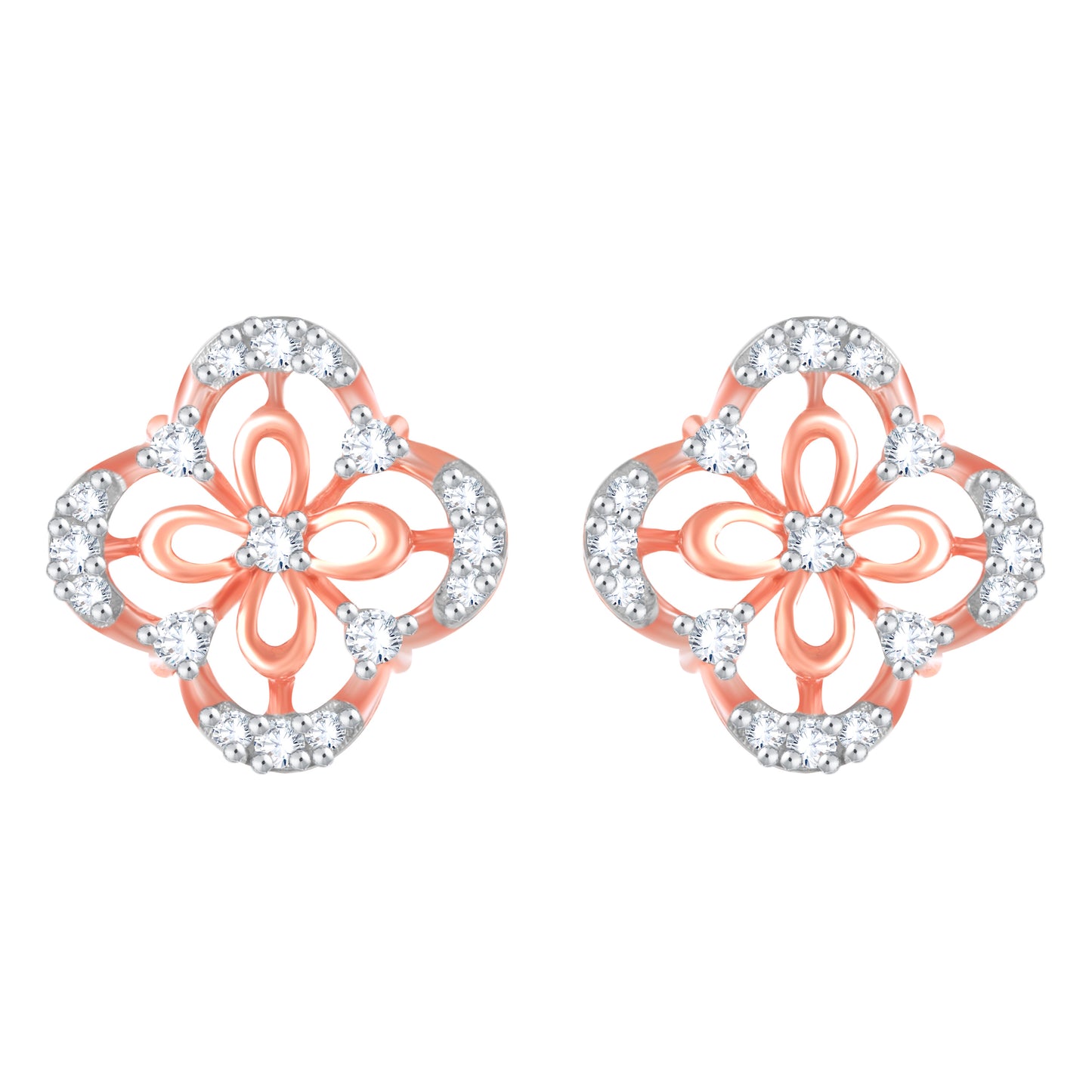 Diamond Earring for her in Rose Gold DPE23039
