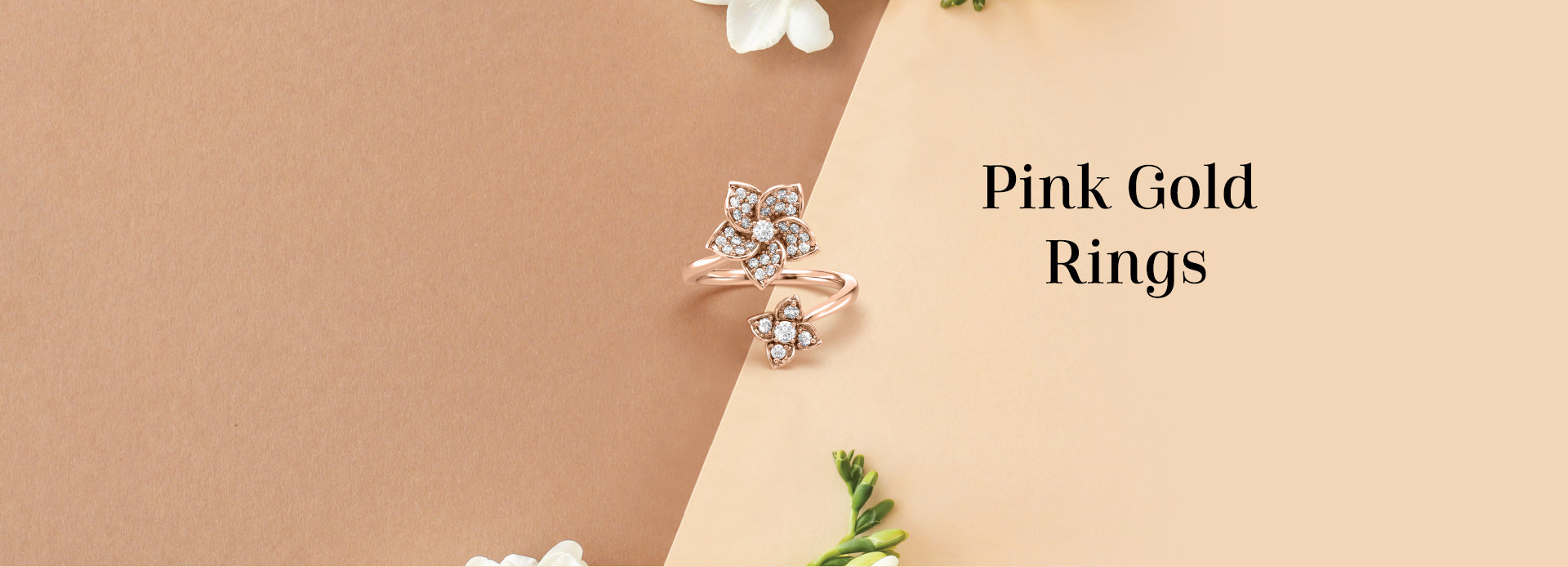 Pink gold rings