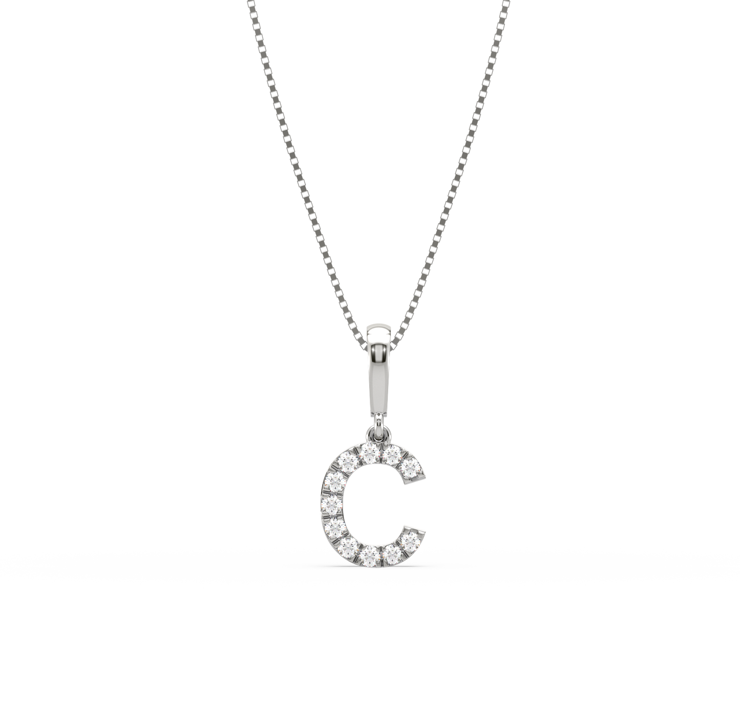 C Alphabet Diamond Pendant