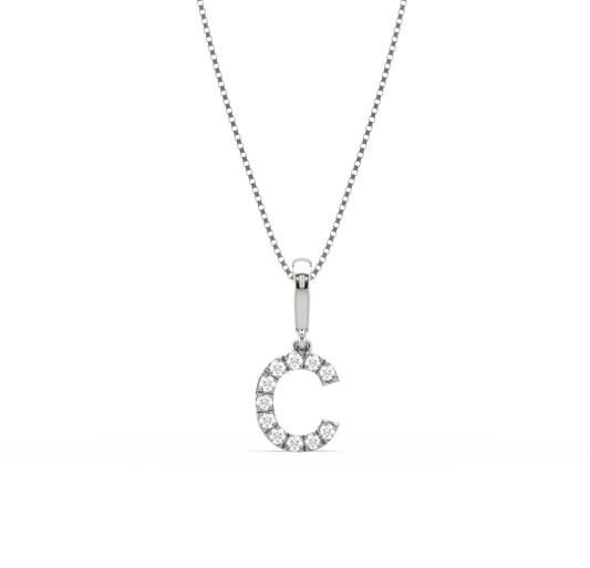 C Alphabet Diamond Pendant