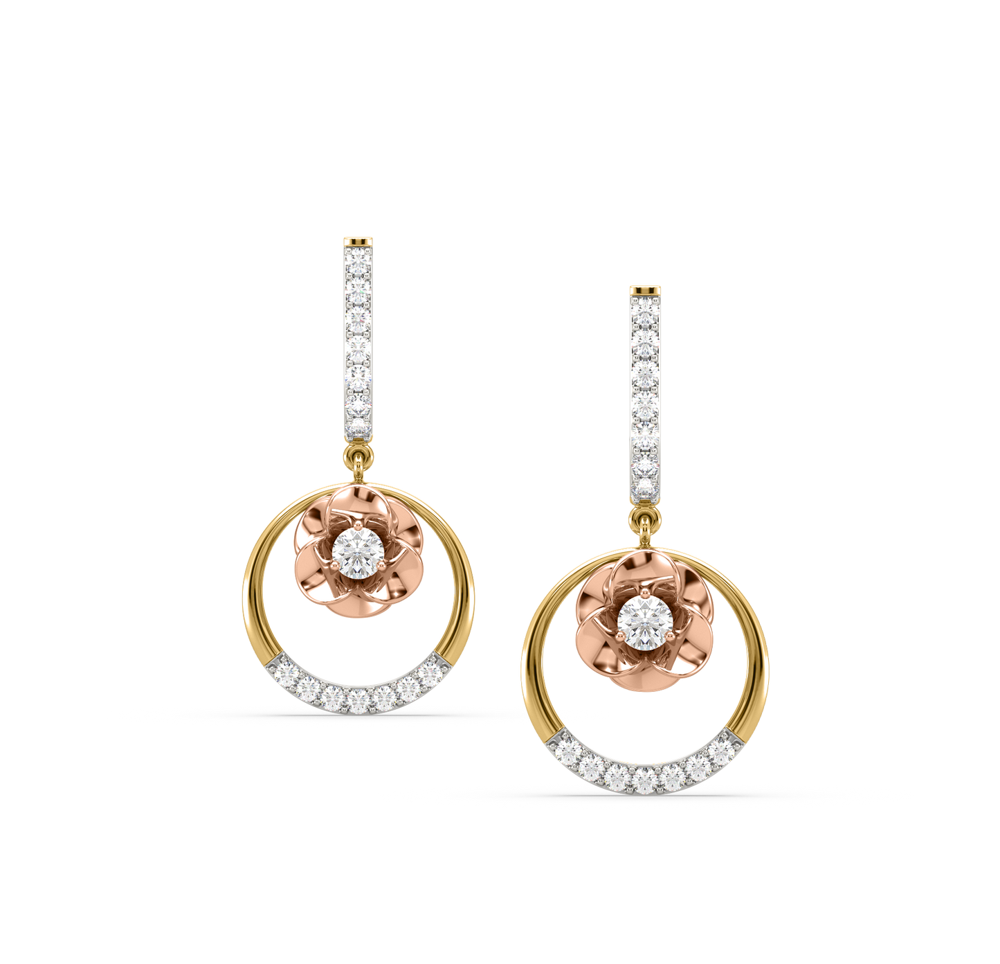 Electra Flower Diamond Danglers