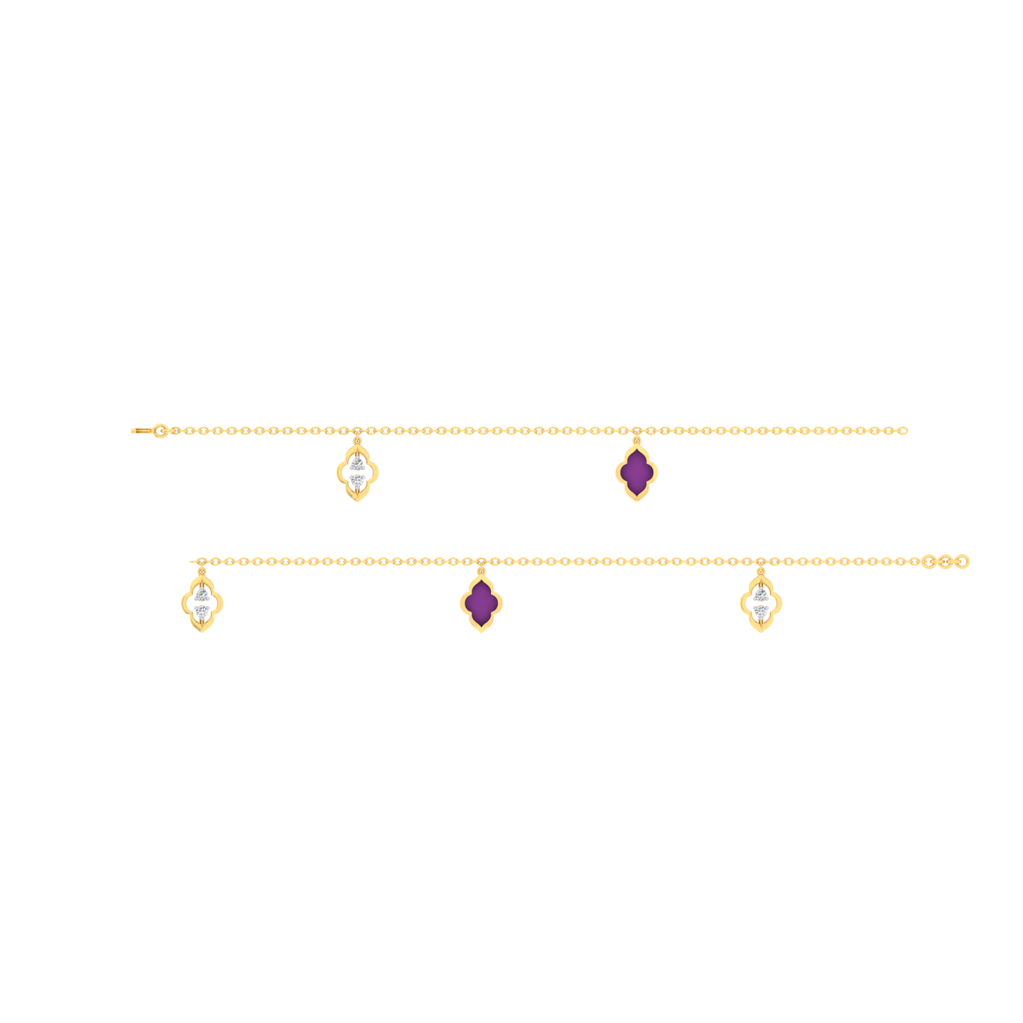 Viola Diamond Charms Bracelet