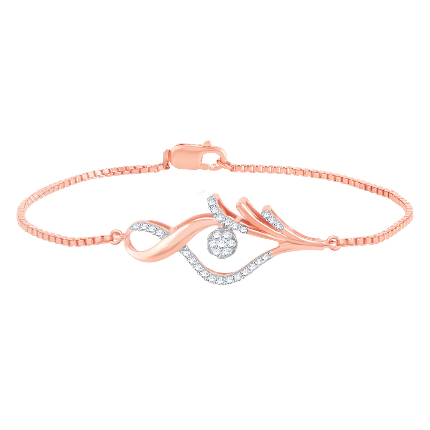 Diamond Bracelet for her in Rose Gold - DBR22018-6.5