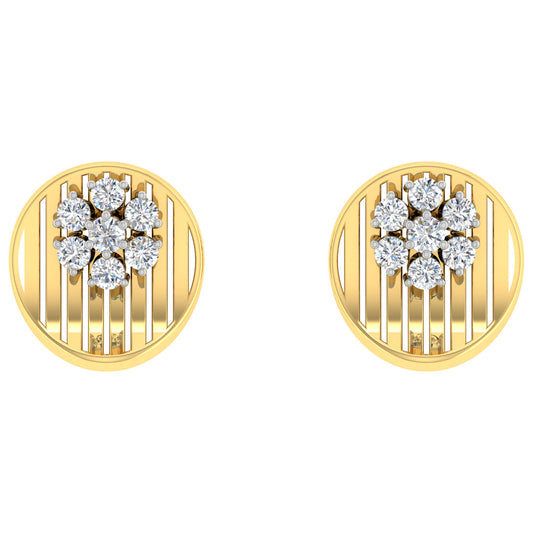 Jiso Round Diamond Stud Earrings