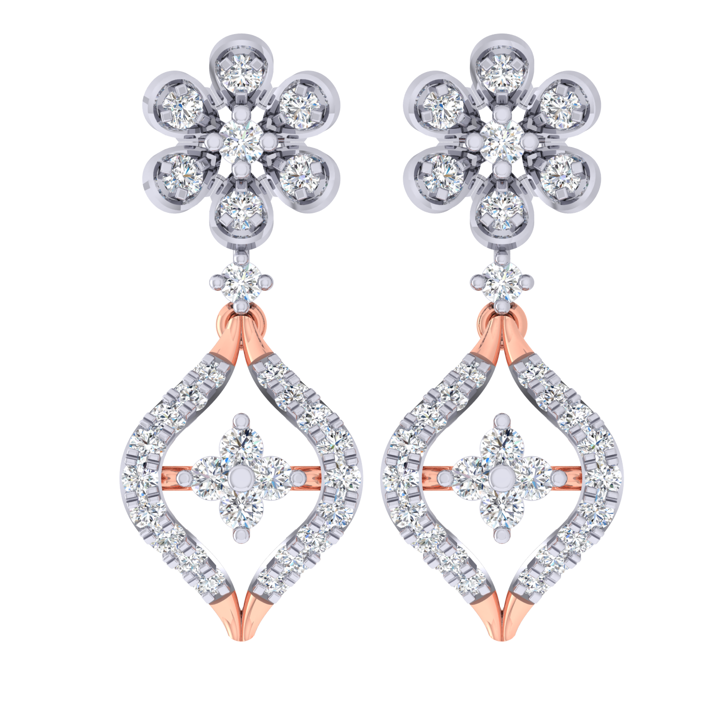 Rosalie Diamond Dangling Earrings