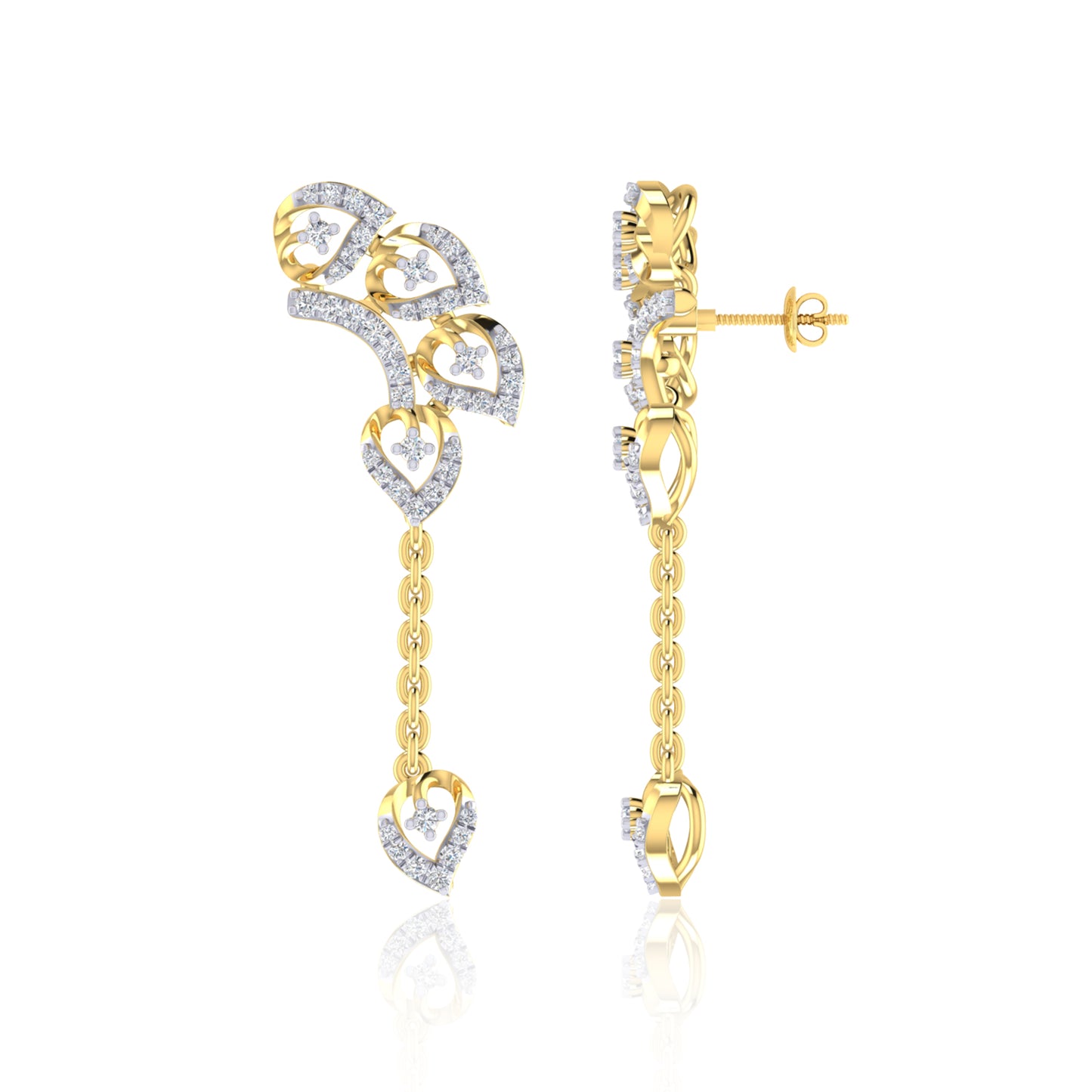 Aayra Leaf Diamond Earrings