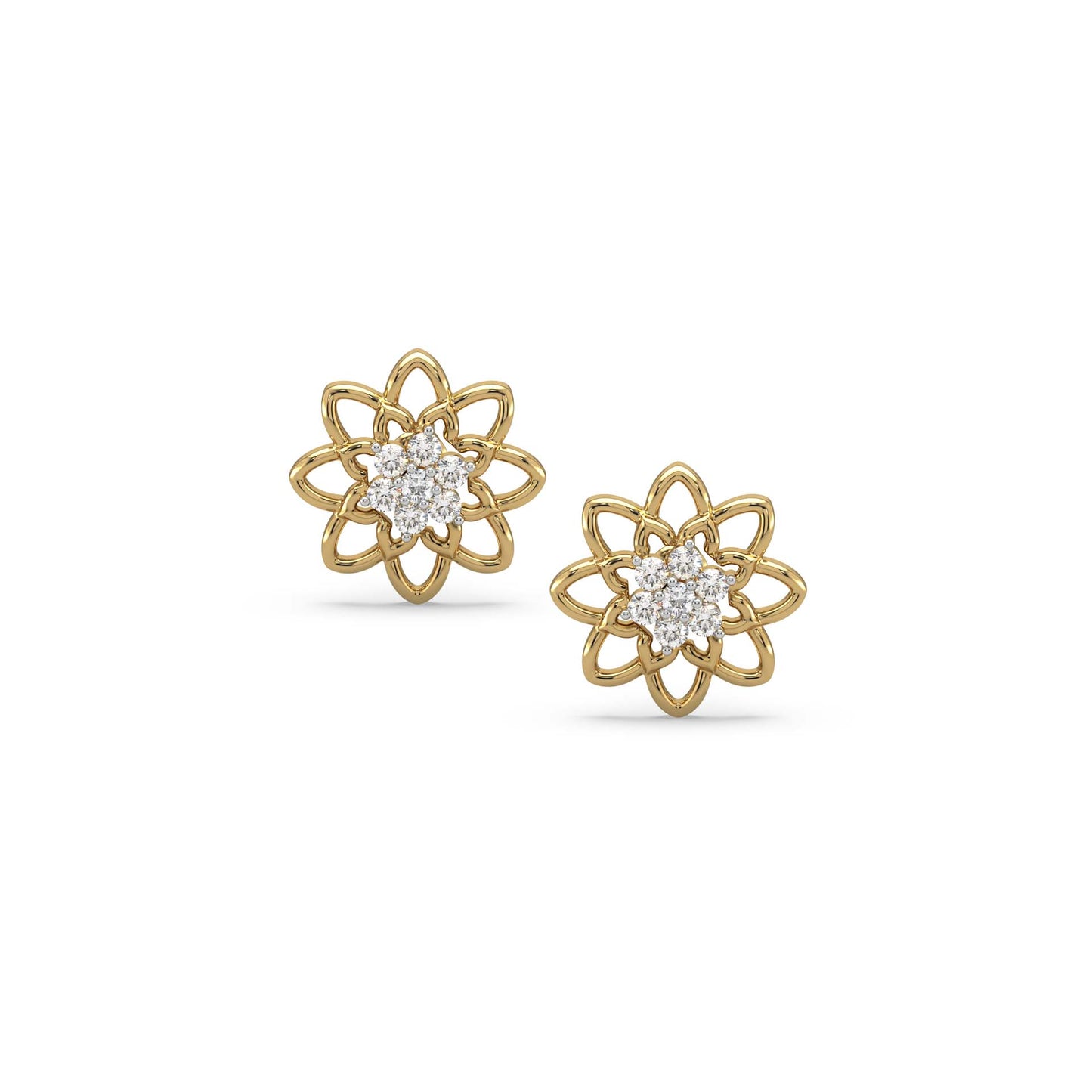 Skye Diamond Flower Earrings