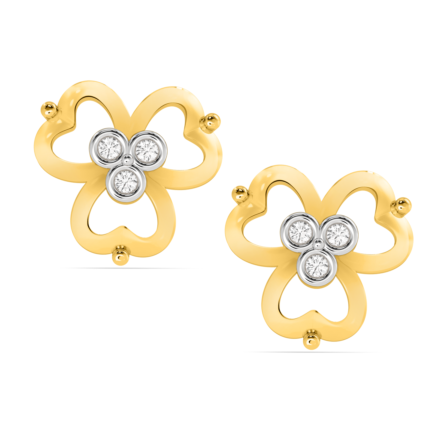 Diamond Earring for her in Yellow Gold DER23001