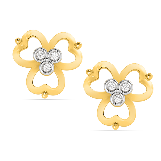 Diamond Earring for her in Yellow Gold DER23001