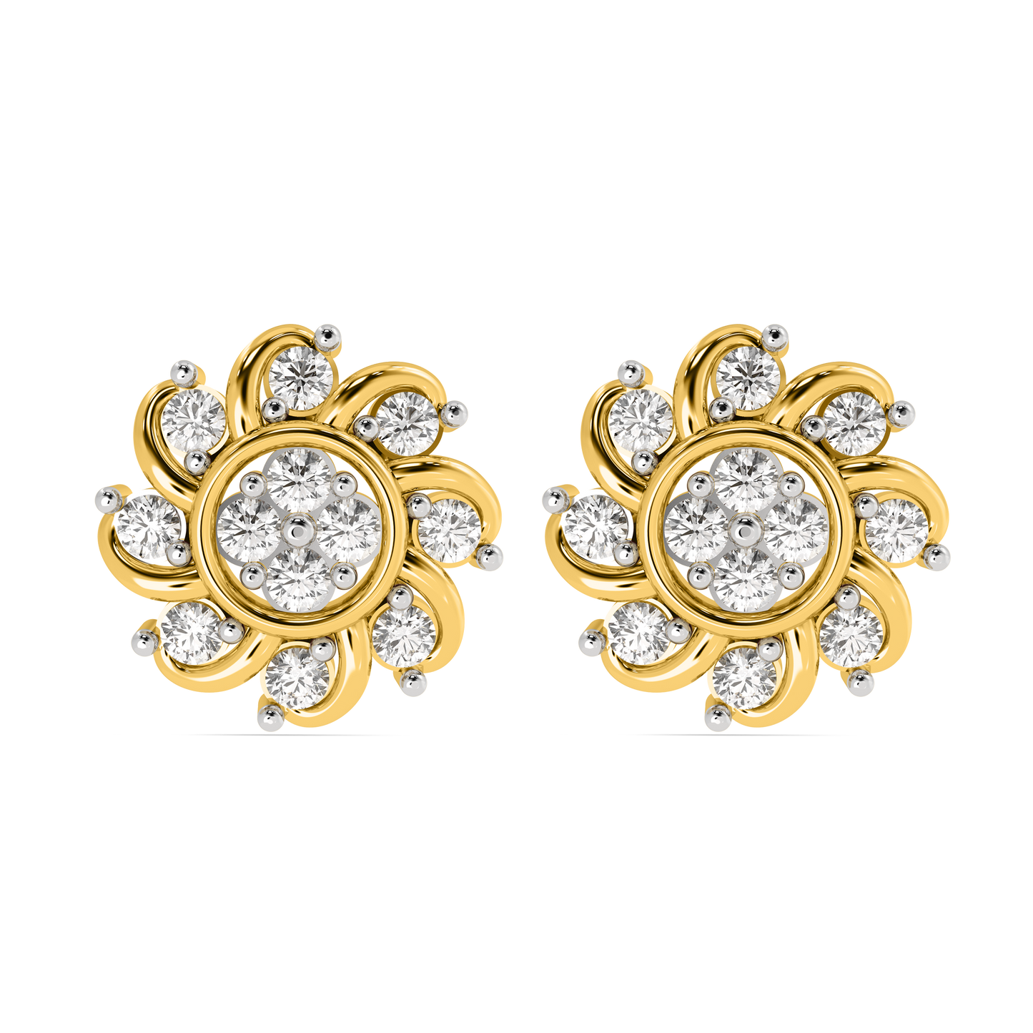 Diamond Earring for her in Yellow Gold DER23002