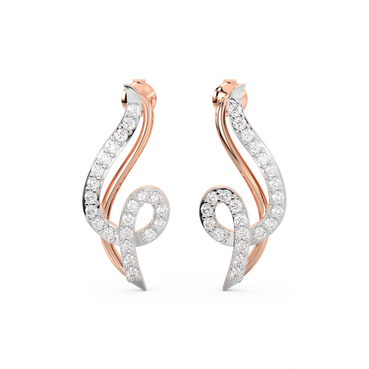 Diamond Earring for her in Rose & White Gold DER23071