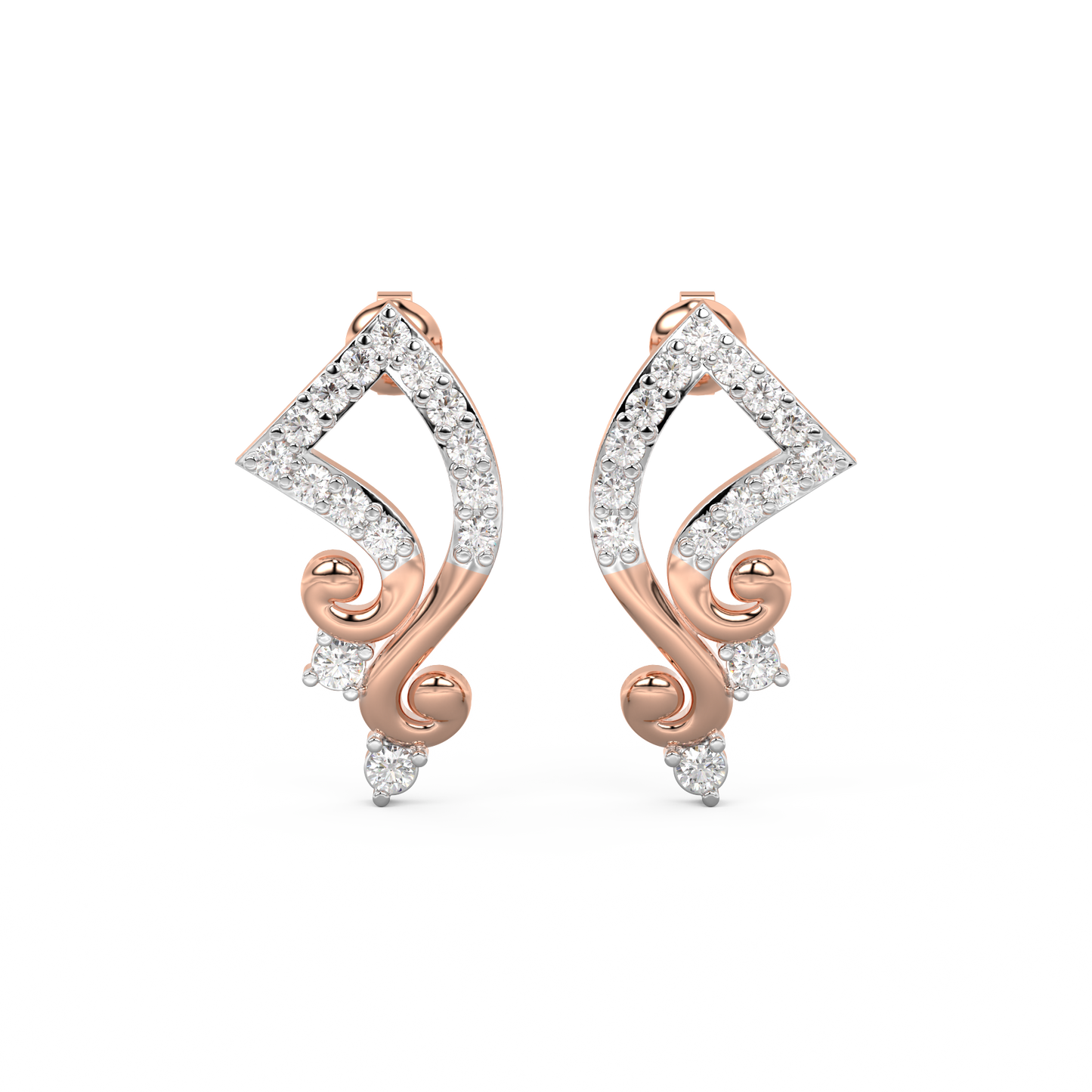 Diamond Earring for her in Rose Gold DER23073