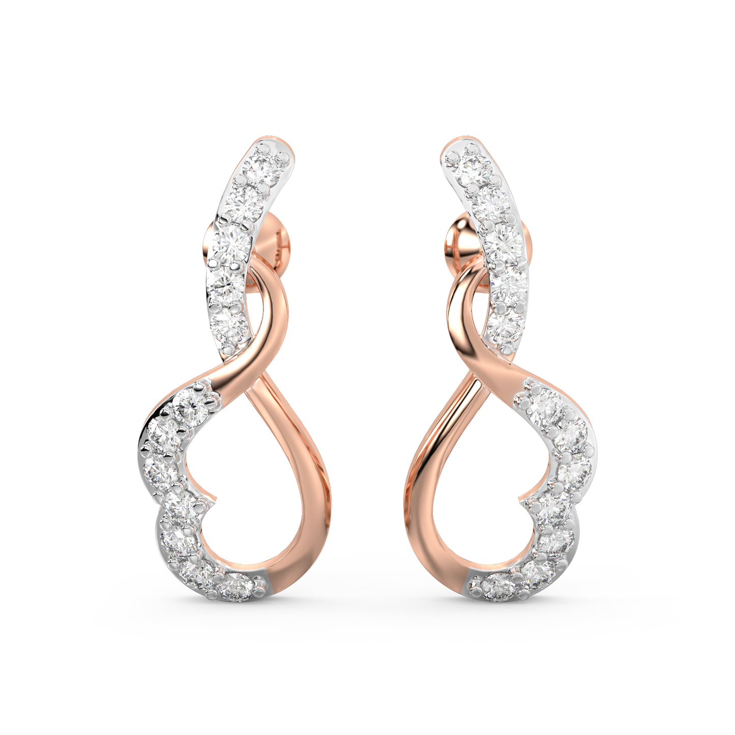 Diamond Earring for her in Rose Gold DER23079