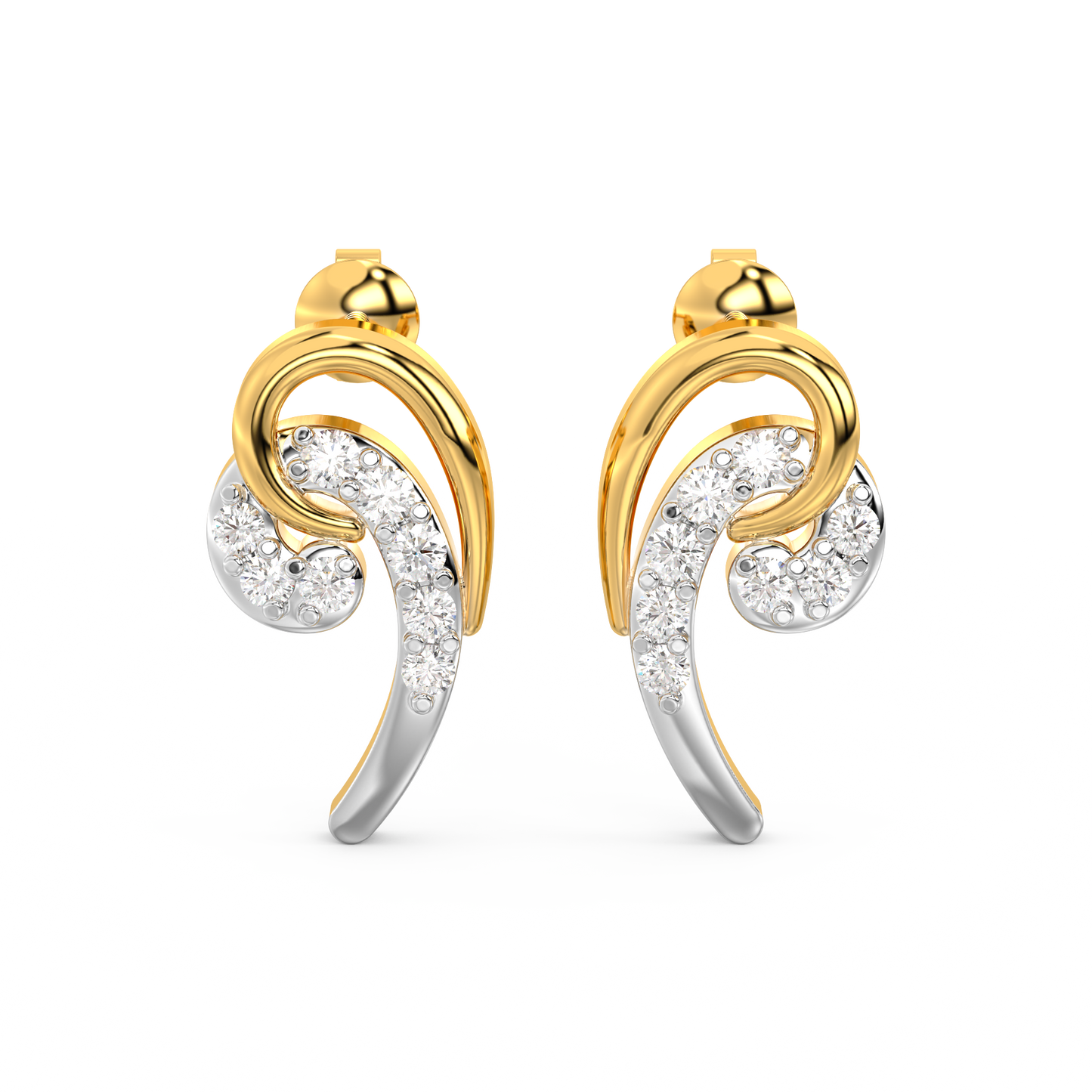 Diamond Earring for her in Yellow & White Gold DER23081