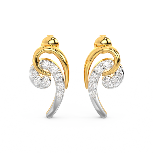 Diamond Earring for her in Yellow & White Gold DER23081