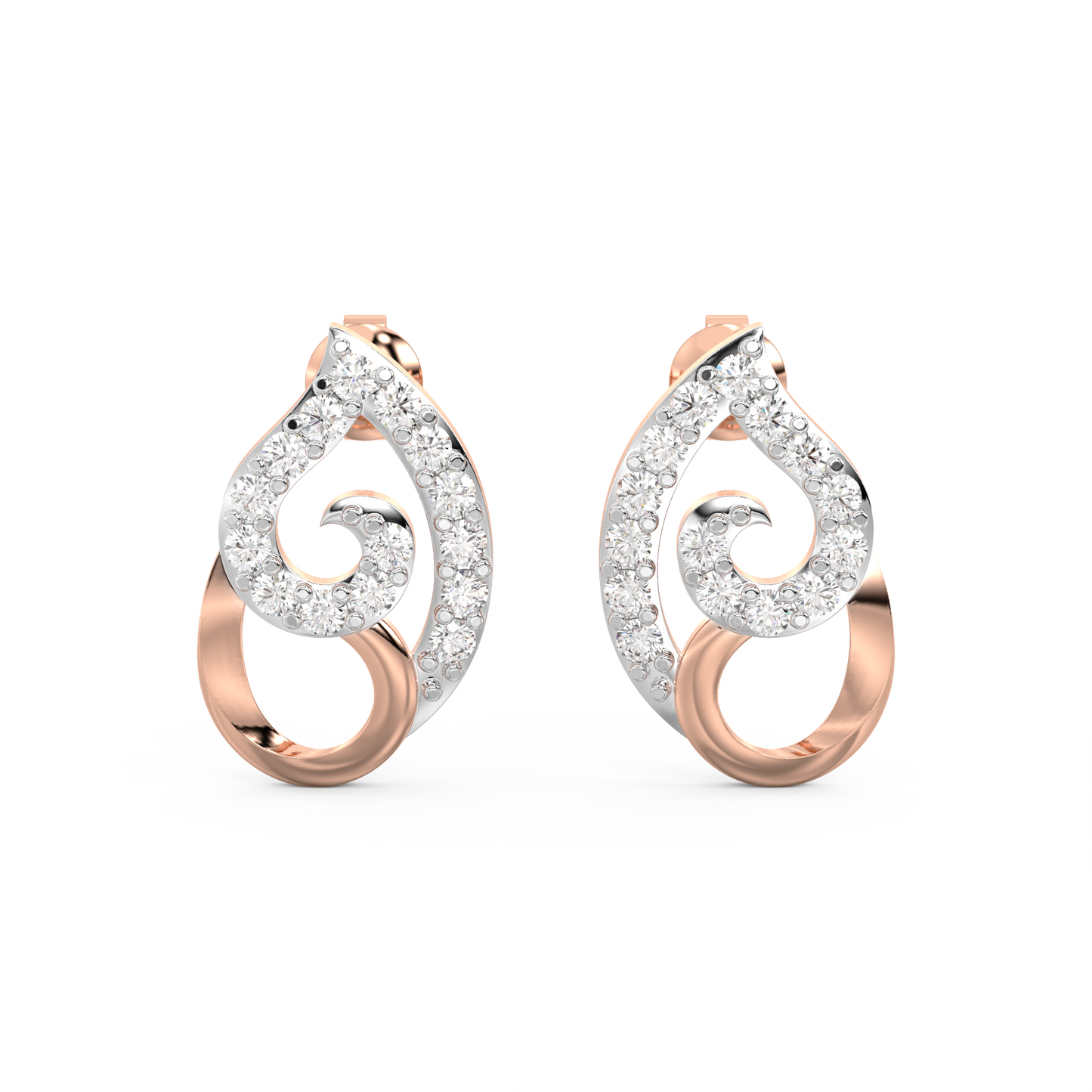 Diamond Earring for her in Rose & White Gold DER23086