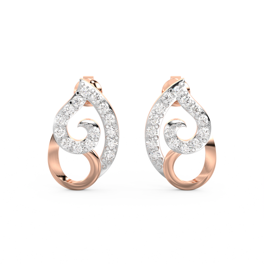 Diamond Earring for her in Rose & White Gold DER23086