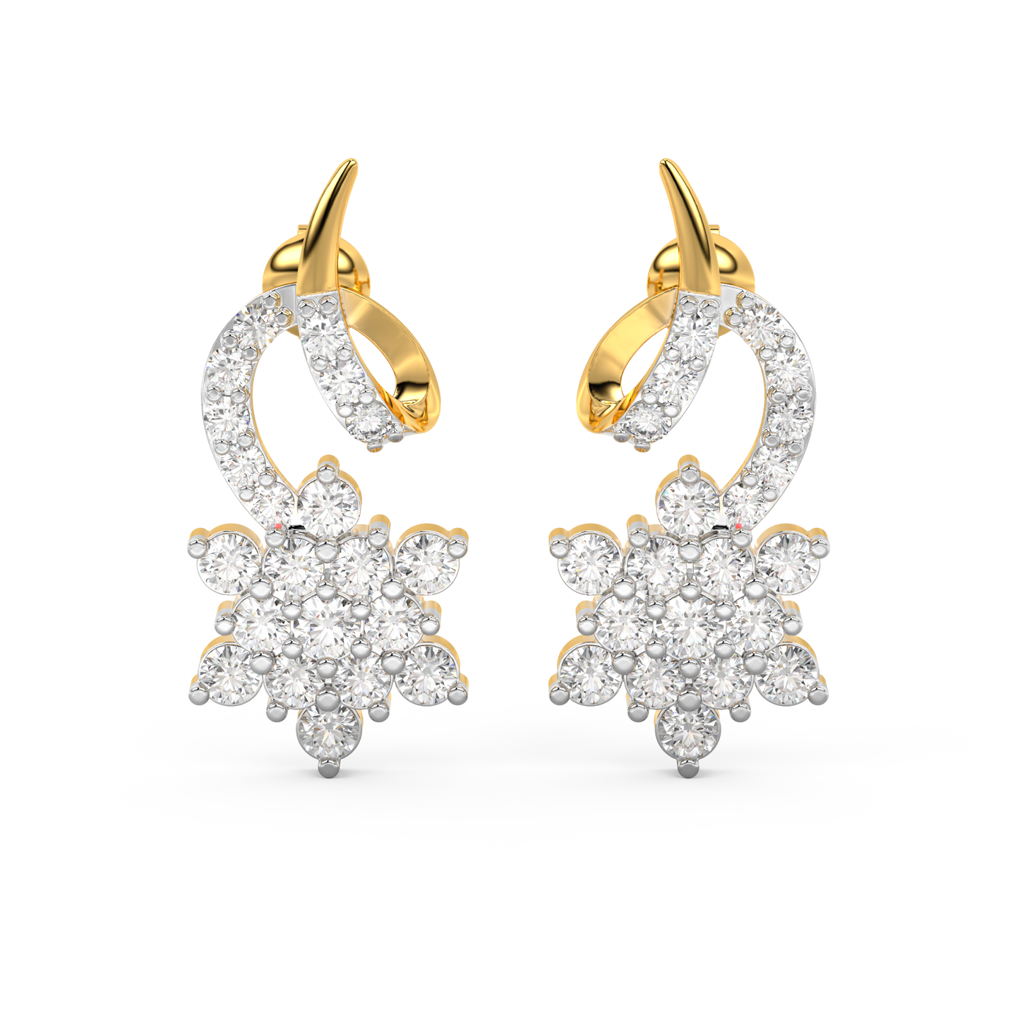 Diamond Earring for her in Yellow Gold DER23090