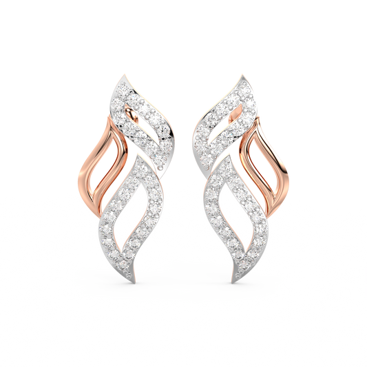 Diamond Earring for her in Rose & White Gold DER23093