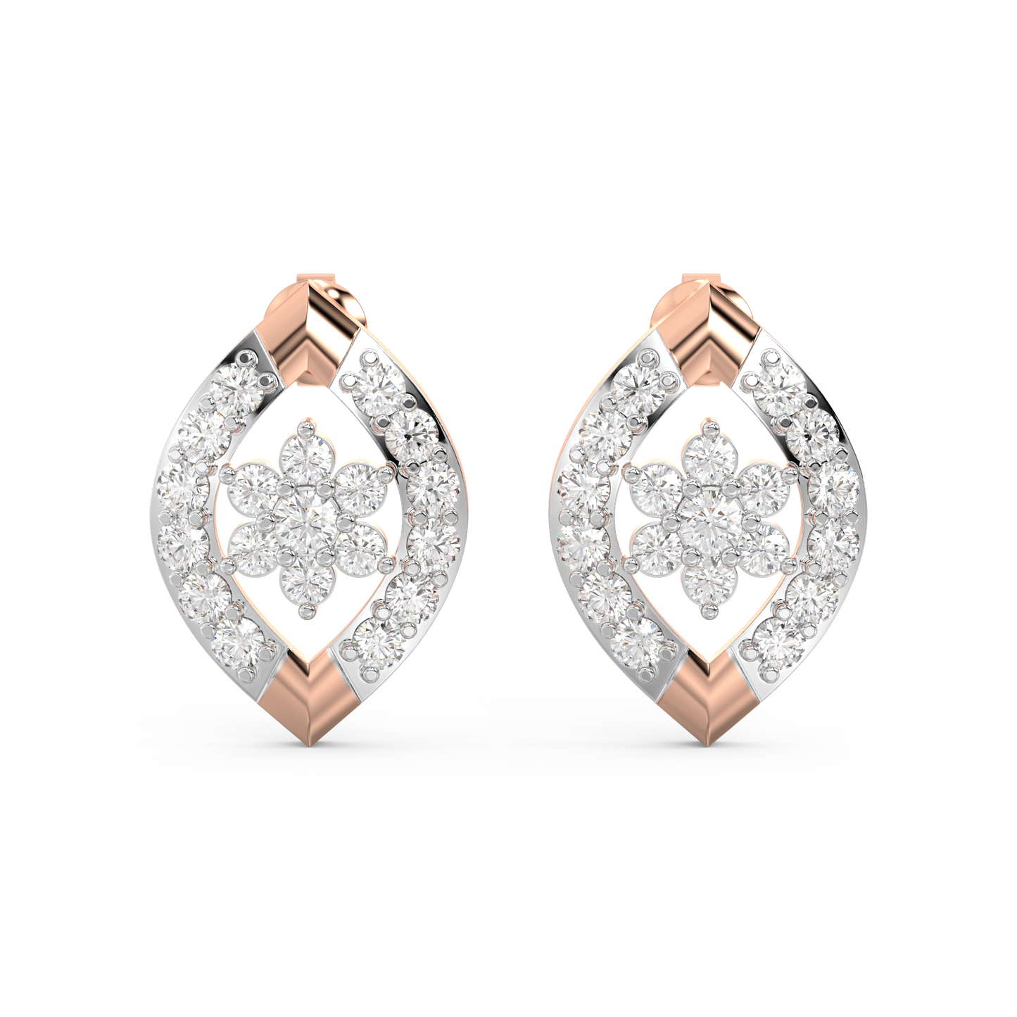 Diamond Earring for her in Rose Gold DER23096