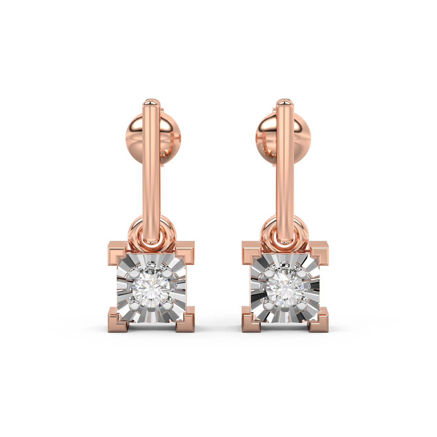 Diamond Earring for her in Rose & White Gold DER23100