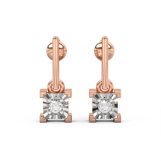 Diamond Earring for her in Rose & White Gold DER23100