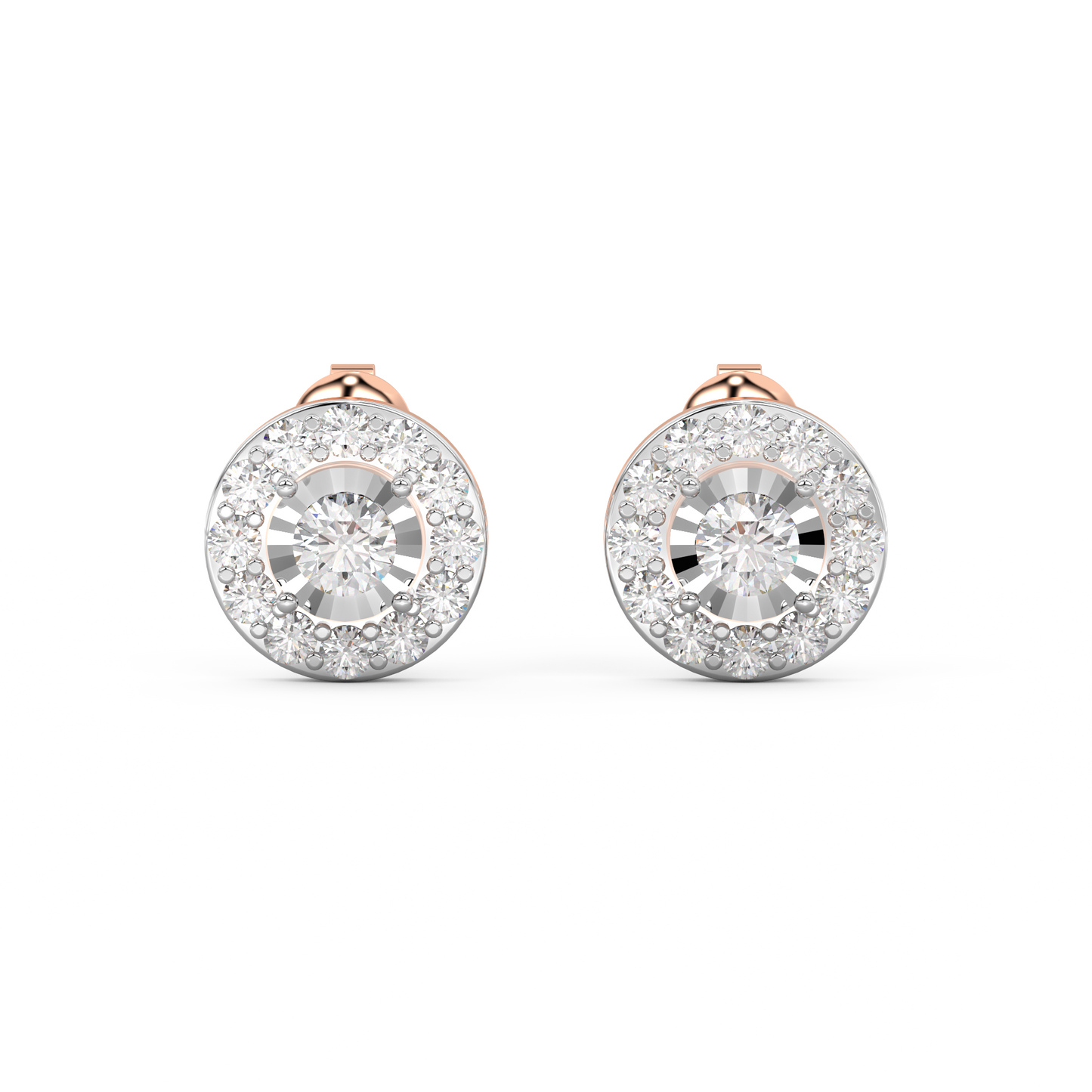 Diamond Earring for her in Rose & White Gold DER23101