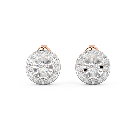 Diamond Earring for her in Rose & White Gold DER23101