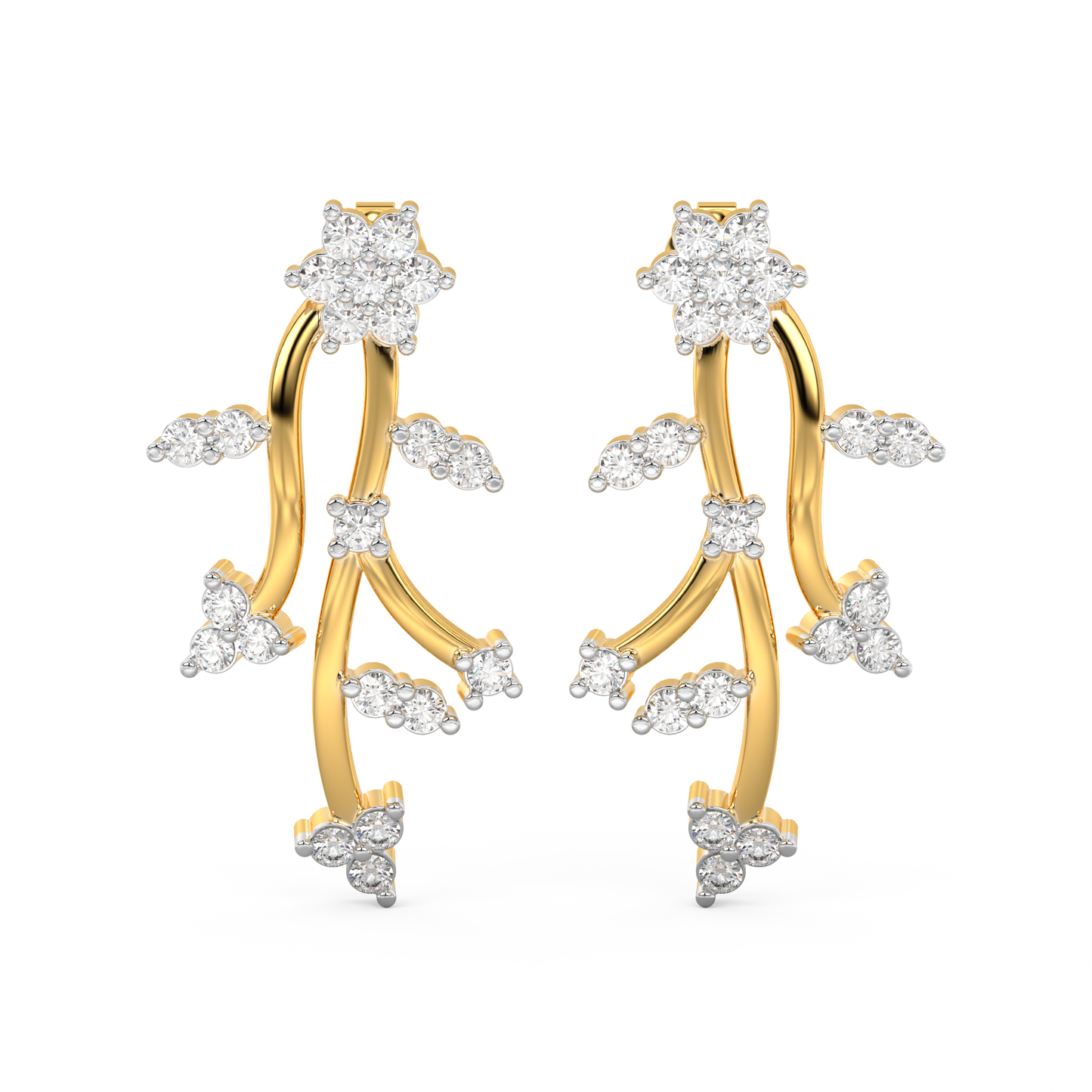 Diamond Earring for her in Yellow Gold DER23112