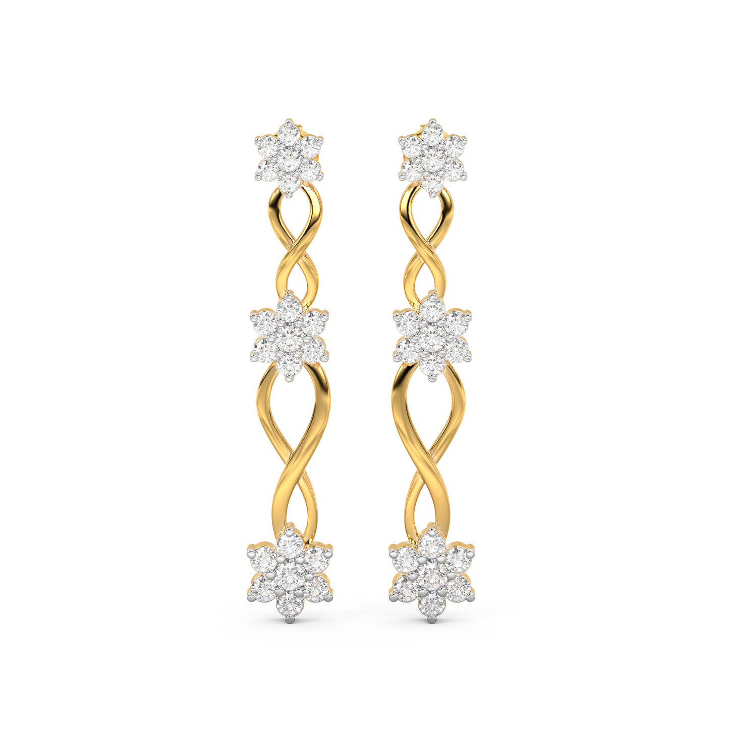 Diamond Earring for her in Yellow Gold DER23113