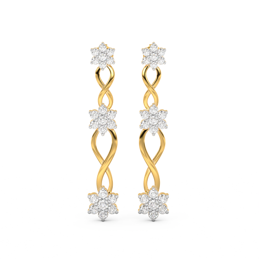 Diamond Earring for her in Yellow Gold DER23113