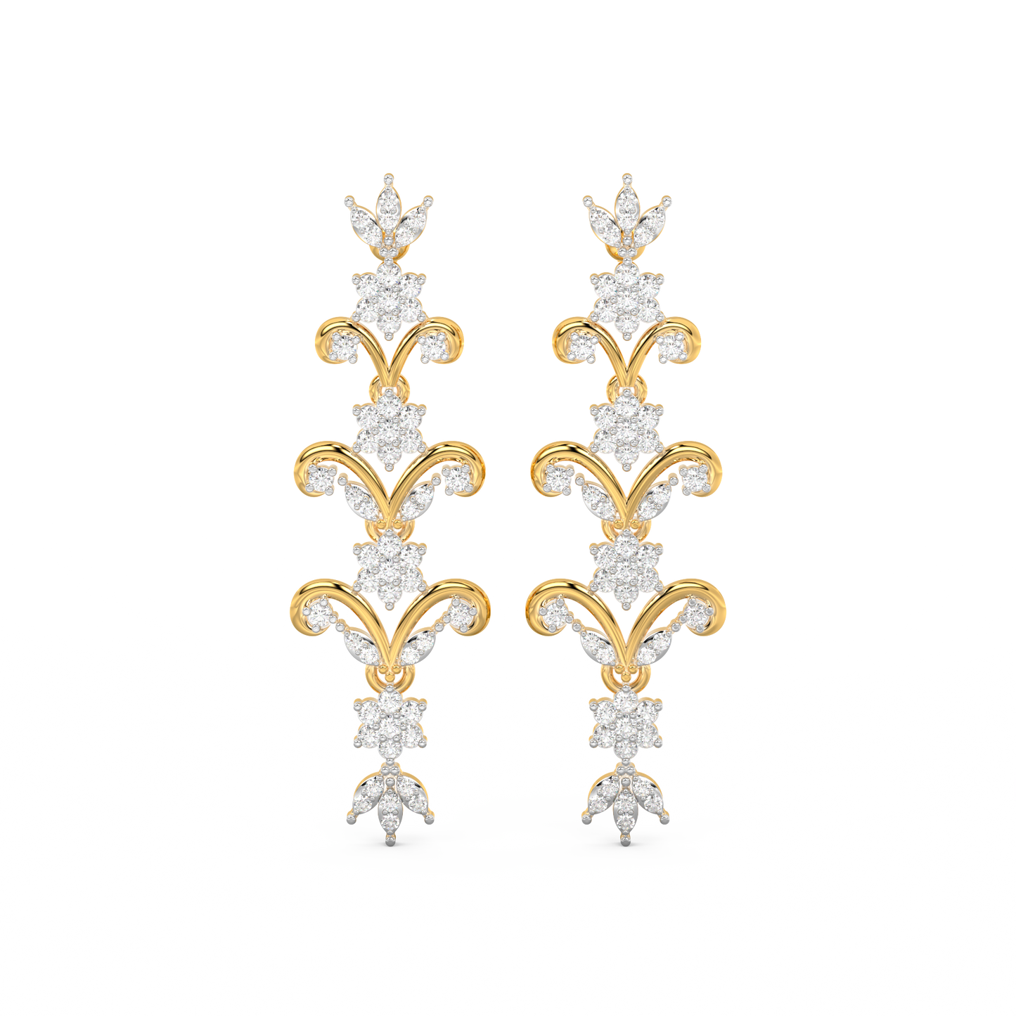 Diamond Earring for her in Yellow Gold DER23115