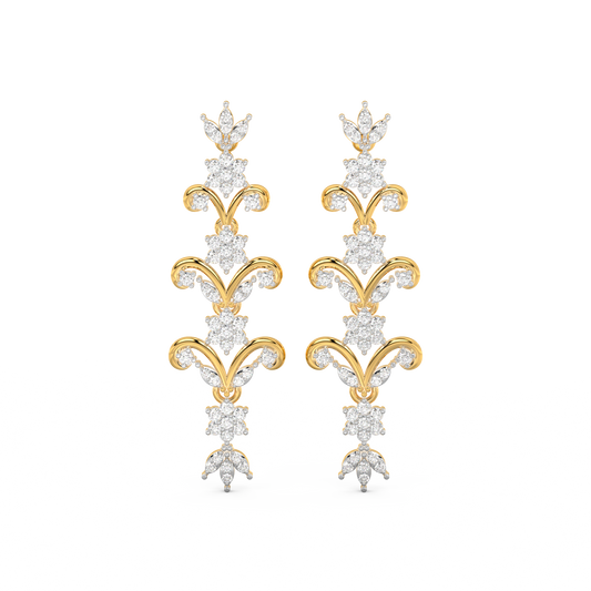 Diamond Earring for her in Yellow Gold DER23115