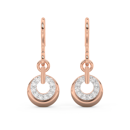 Diamond Earring for her in Rose & White Gold DER23116