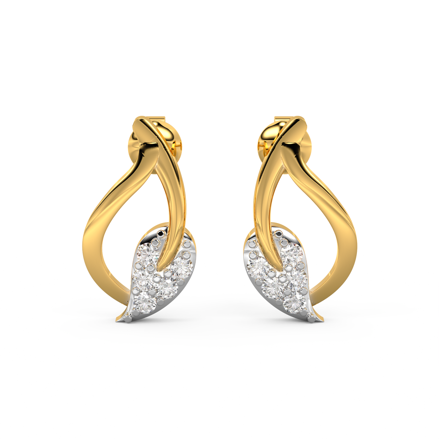 Diamond Earring for her in Yellow Gold DER23120