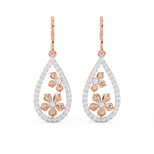 Diamond Earring for her in Rose Gold DER23125