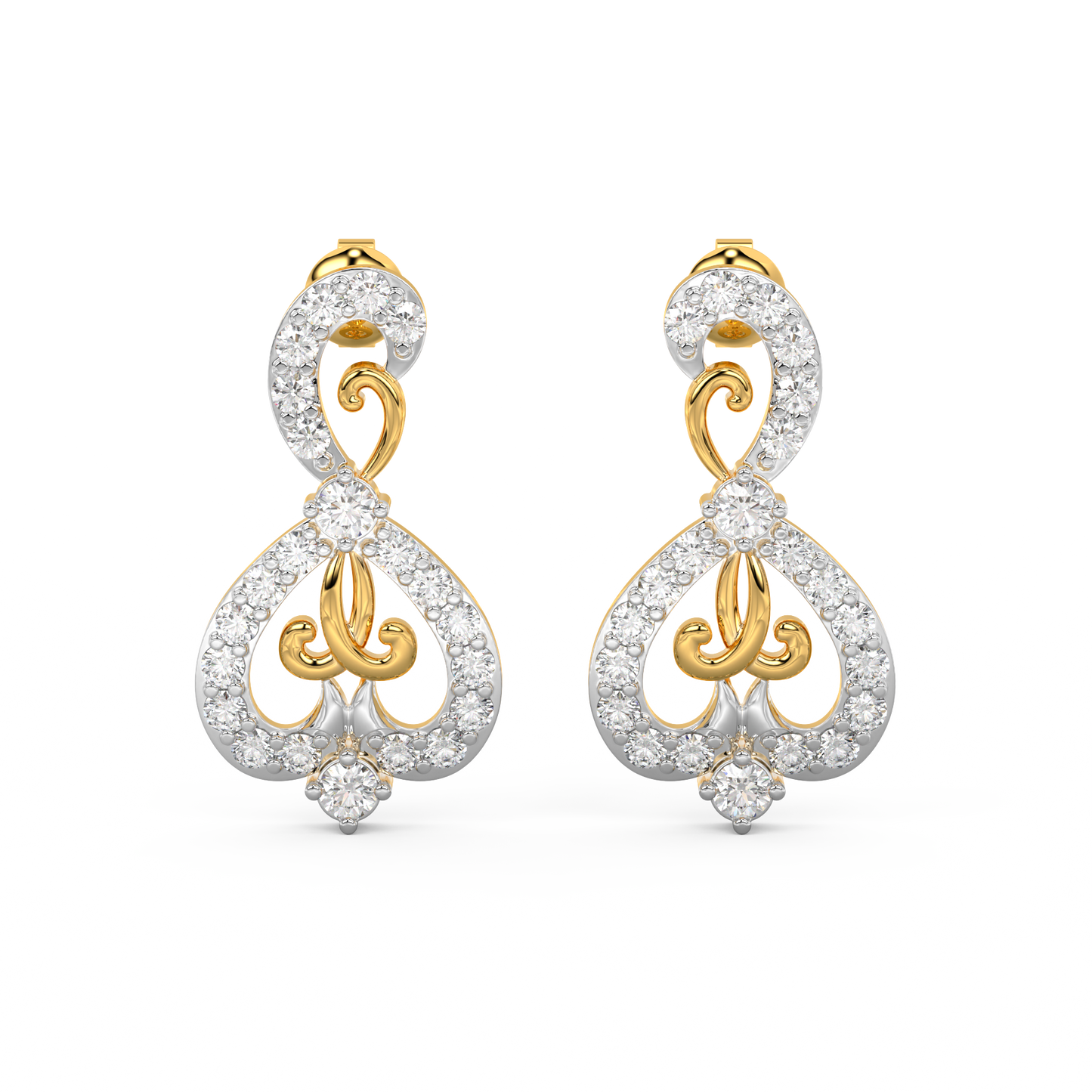 Diamond Earring for her in Yellow Gold DER23126