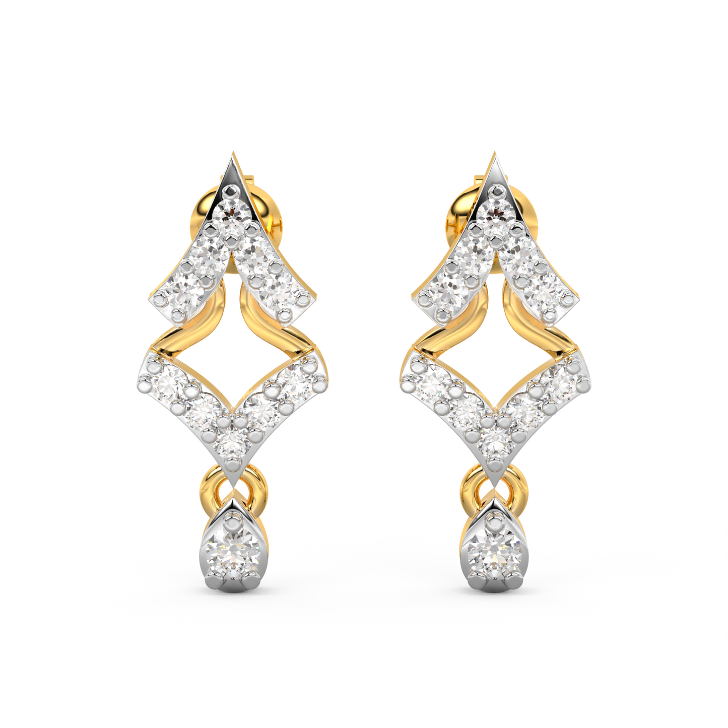 Diamond Earring for her in Yellow Gold DER23131