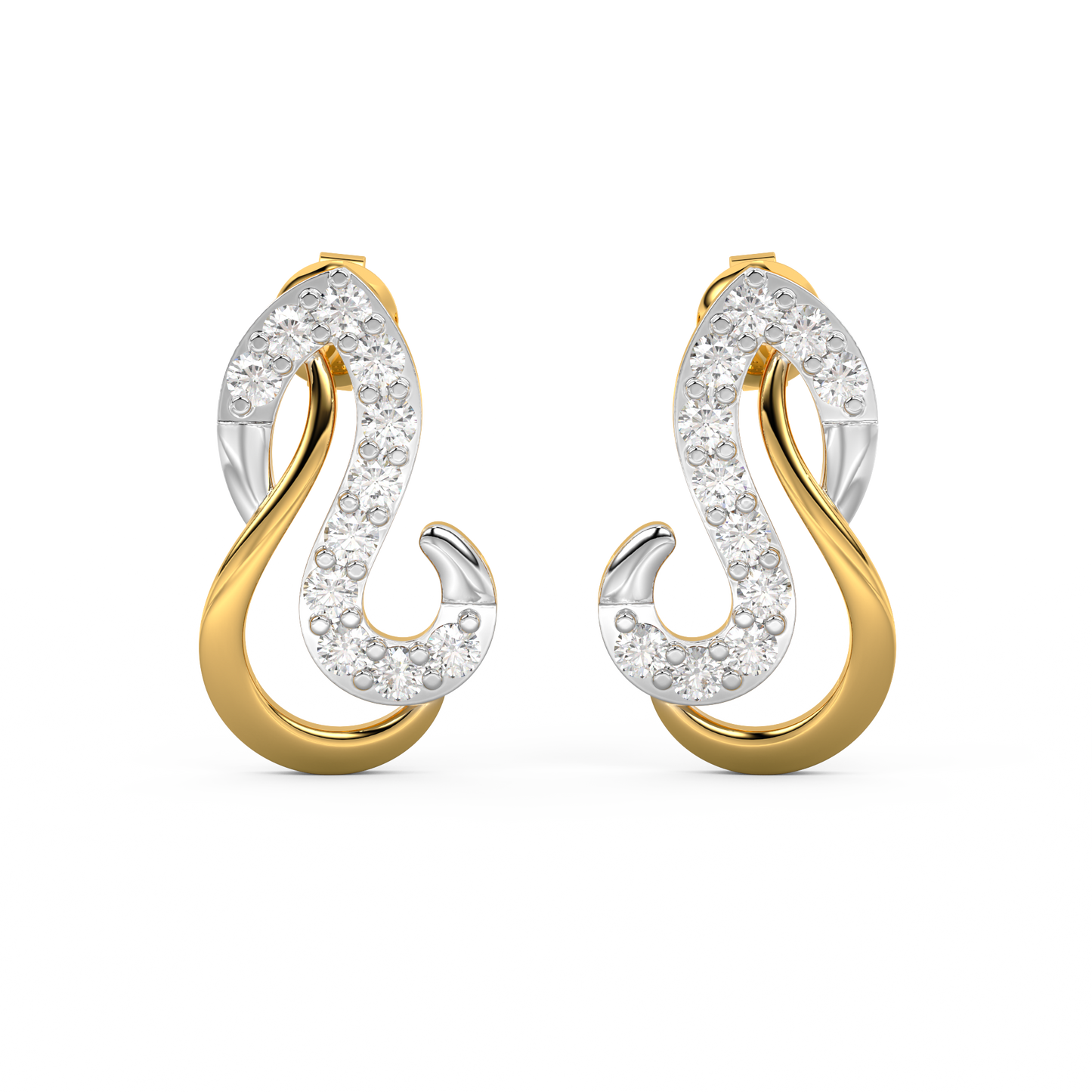 Diamond Earring for her in Yellow Gold DER23143