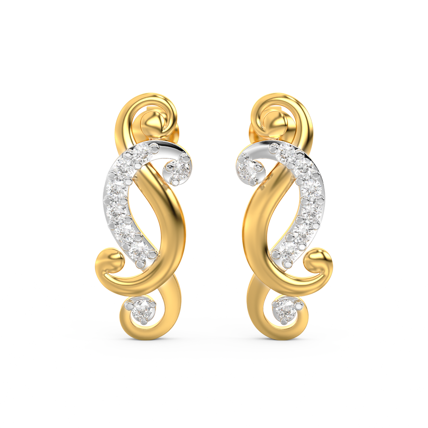 Diamond Earring for her in Yellow Gold DER23145