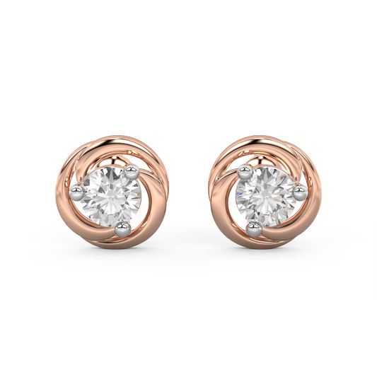 Diamond Earring for her in Rose & White Gold DER23152