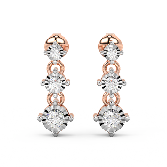 Diamond Earring for her in Rose & White Gold DER23160