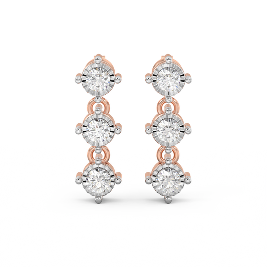 Diamond Earring for her in Rose & White Gold DER23161