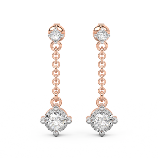 Diamond Earring for her in Rose & White Gold DER23162