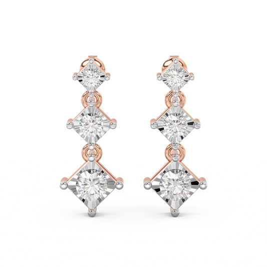 Diamond Earring for her in Rose & White Gold DER23163